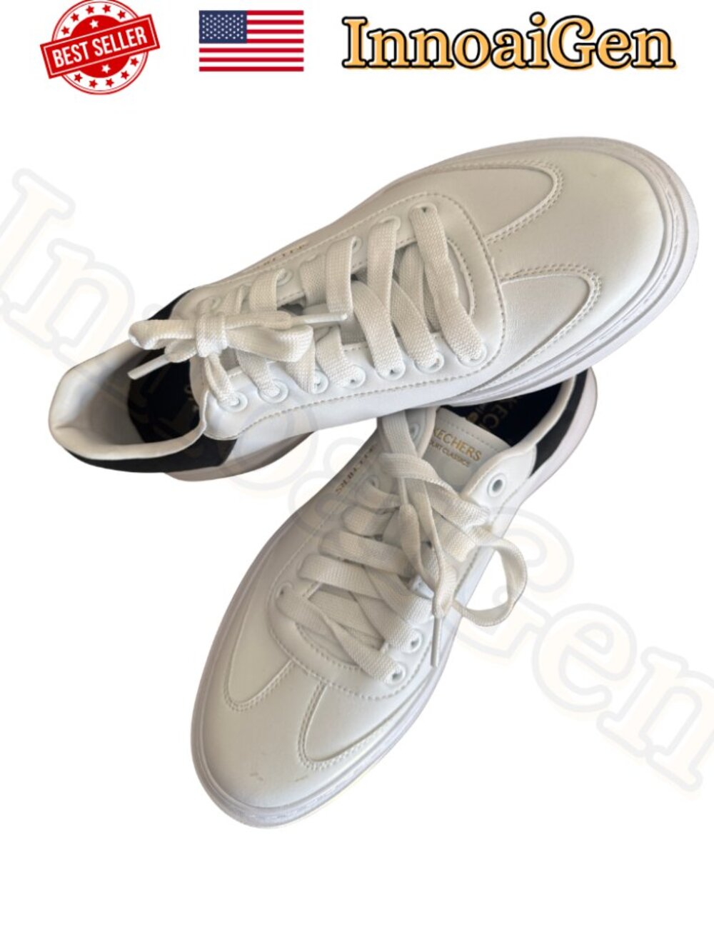 Skechers Cordova Classic Best Behavior Sneakers White Black Women’s 9.5 New